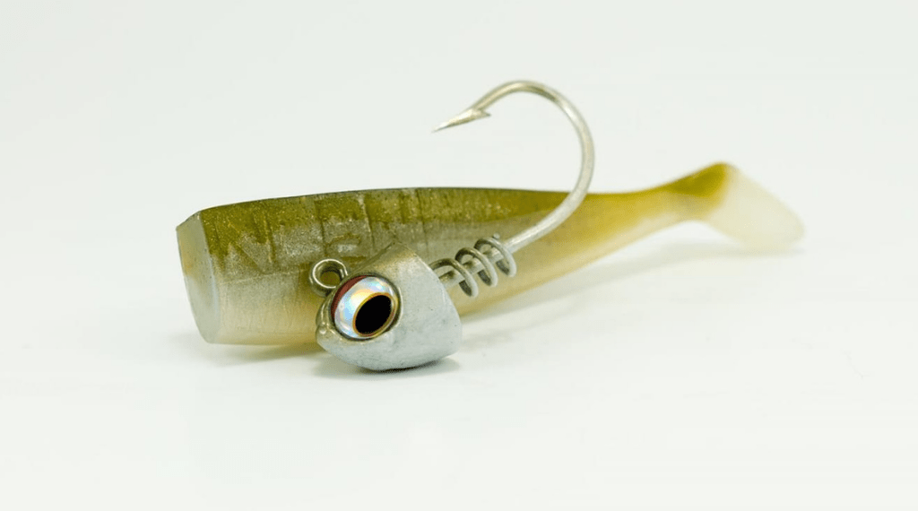 No Live Bait Needed (nlbn lures) paddle tail swimbait and jighead